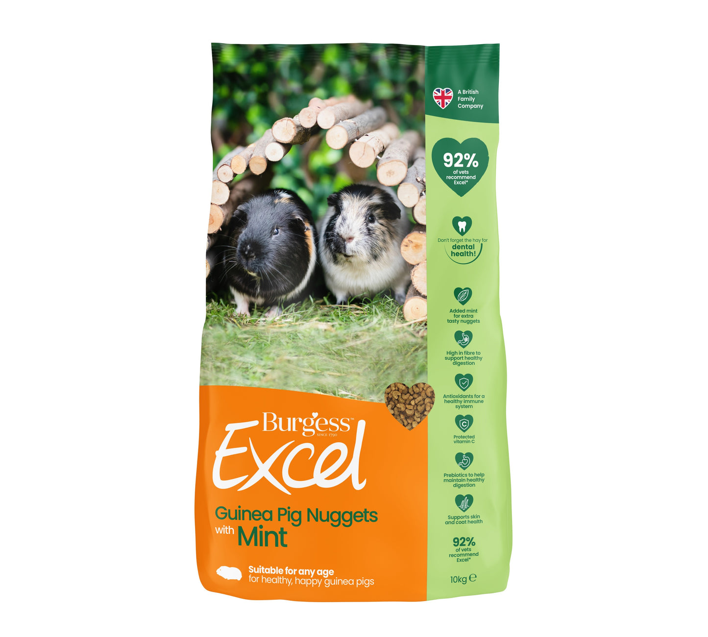Burgess Excel Guinea Pig Mint Nuggets 10kg
