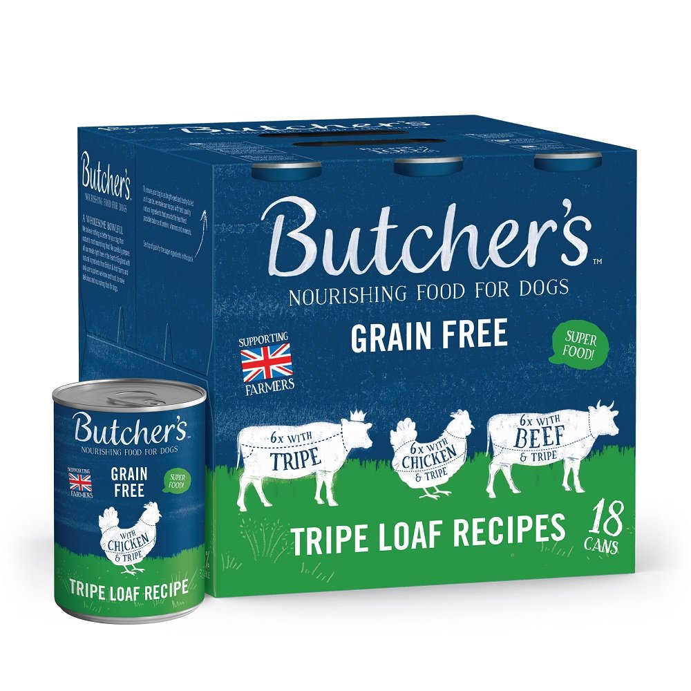 Butcher's Grain Free Tripe Loaf Recipes Tins 18 x 400g