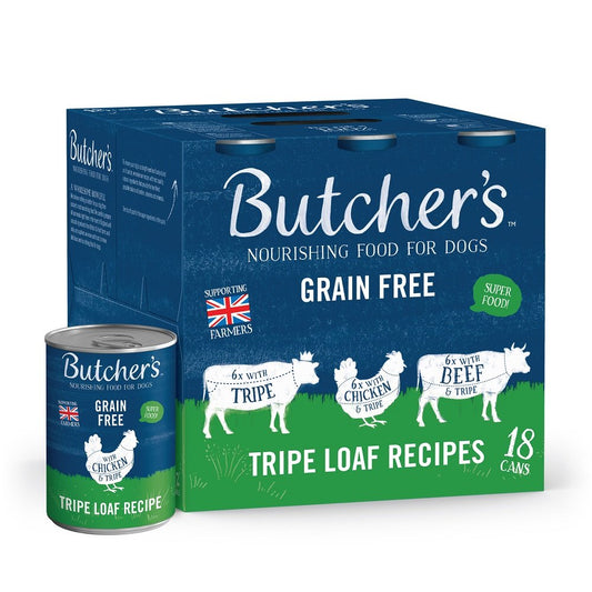 Butcher's Grain Free Tripe Loaf Recipes Tins 18 x 400g