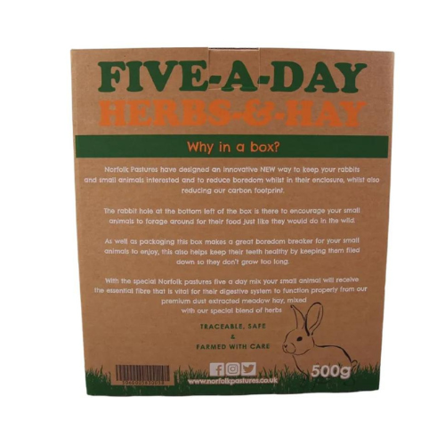 Five a day Herbs and Hay Rabbit Food  500g