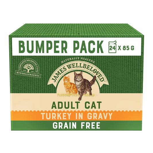 James Wellbeloved Adult Grain Free Turkey Pouches 24 x 85g