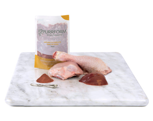 Purrform Chicken & Ground Bone with Liver 6 x 70g pouches